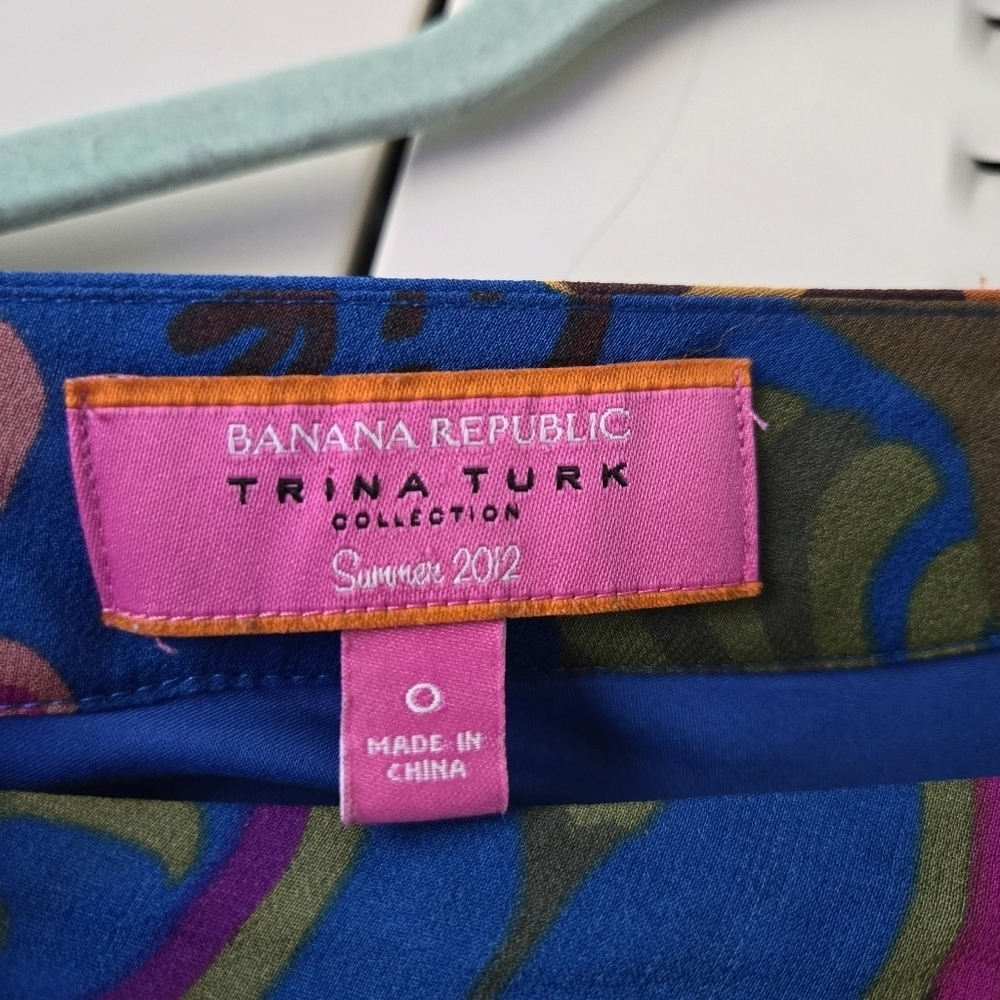 Trina Turk Banana Republic Coachella 100% Silk Off Shoulder Dress size 0 #216 - Picture 5 of 9